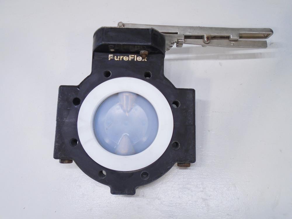 PureFlex 6" 150# PTFE Butterfly Valve, SI Disc, PFA Trim, 80006LC11TS2